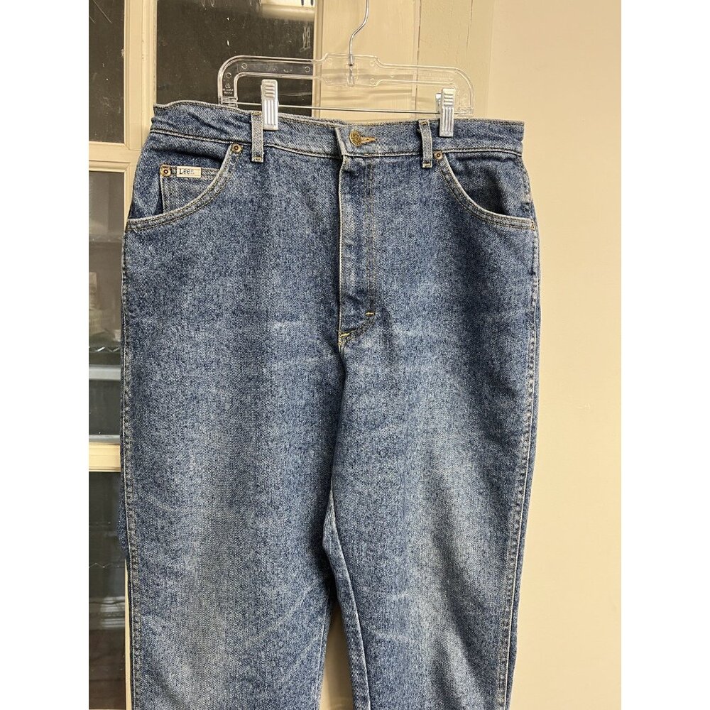 Vtg 80s 90s Lee Jeans Women’s 16 Blue Jeans High Relaxed Tapered Denim Cotton - Picture 2 of 7
